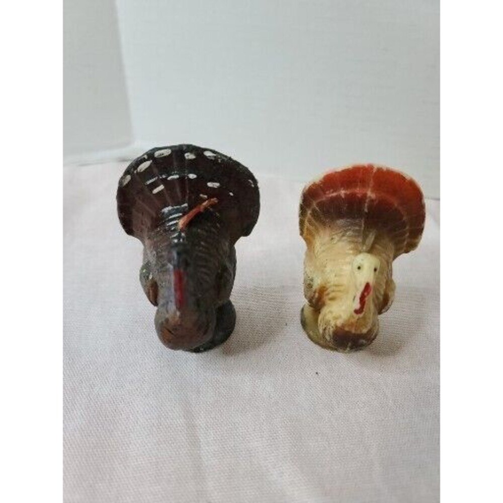 Lot of 2 Vintage Gurley Turkey Thanksgiving Fall Candles